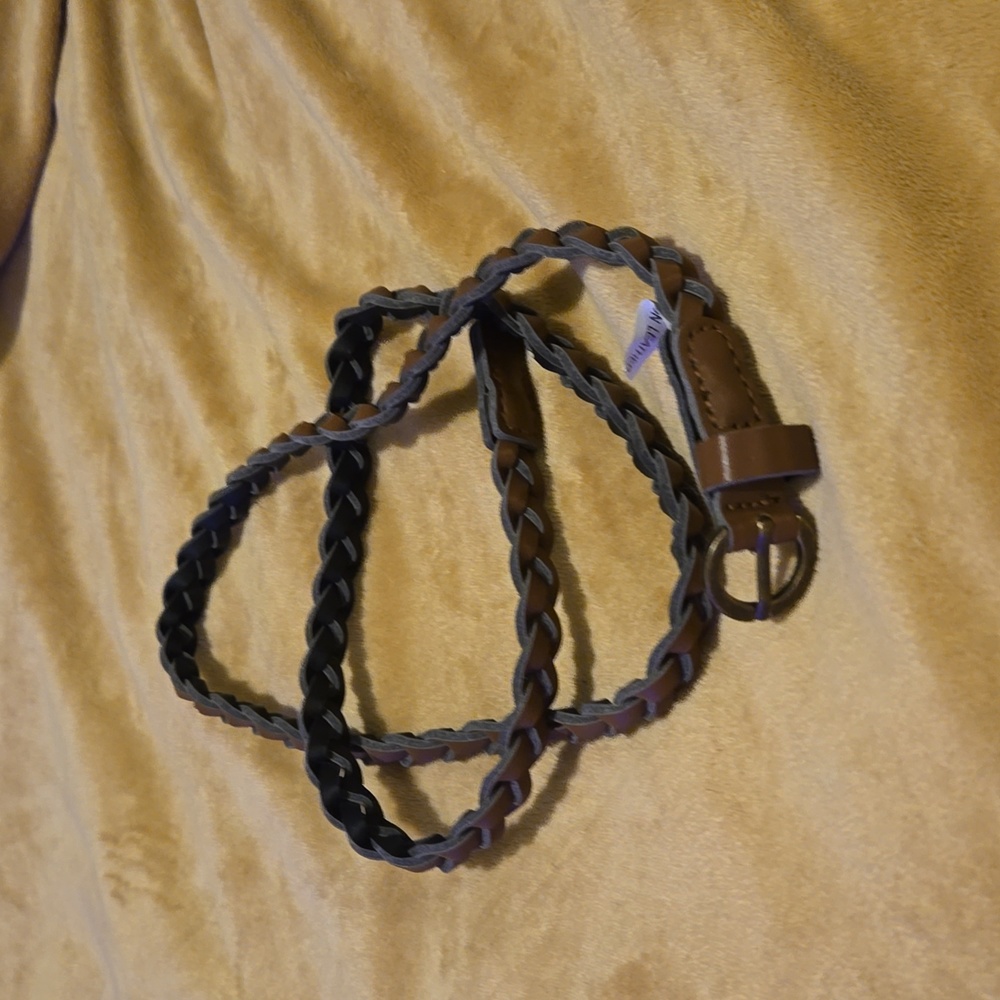 brown faux leather belt